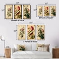 thumbnail image 4 of Designart "Pink Rose on Retro Parchment Classic Elegance" Floral Rose Framed Wall Art Set Of 3 - Pink Traditional Frame Canvas Set For Living Room Decor, 4 of 6