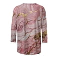 thumbnail image 5 of Women Summer Tops 2024 3/4 Length Sleeve Fashion Printed Round Neck Plus Size Top T-Shirt 50% Off Clearance!, 5 of 5