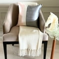 thumbnail image 4 of Cushion Covers, Light Pink & Grey 14"x14" (35x35 cm) Throw Pillow Covers, Silk Color Block Patchwork Throw Pillows For Couch, Patchwork Pattern Modern Style - Splendour Pink, 4 of 10
