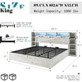thumbnail image 5 of PLAUIN King Size Bed Frame, Farmhouse Platform with 2 Side Shelves & LED Lights, White, 5 of 9