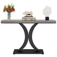 thumbnail image 4 of Fnova Table Console Moderne de 40 Pouces, Table d'Entrée Étroite en Bois Industriel avec Base Géométrique, Table d'Accent pour Salon, Entrée, Vestibule, 4 of 9