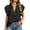Black, variant on Women's Tiered Ruffle Short Sleeve Shirts Summer Sweet Plain V Neck T Shirt Loose Lightweight Boho Beach Vacation Tops Black