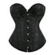 thumbnail image 4 of Tops de corsé Prolriy para mujer, conjuntos de top de corsé con bustier para mujer, faja de cintura de satén negro, tops góticos de talla grande, tops de mujer negros XL, 4 of 4