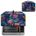 thumbnail image 2 of ZIATUBLES Dragonfly Flower Print Toaster Oven Cover Linen-Look Polyester Fabric Appliance Dust Cover Large Size Stain Resistant Kitchen Countertop Decor Organization, 22.5" x 18.5" x 13", 2 of 8