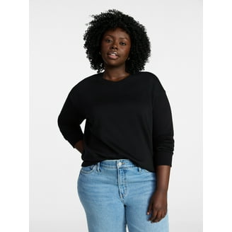 Terra & Sky Plus Size French Terry Sweatshirt Raglan Sleeves