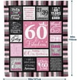 thumbnail image 2 of 60th Birthday Gifts for Women Blanket, 60th Birthday Decorations Women, 60th Birthday Gift Ideas, Happy 60 Birthday Decorations, Gifts for 60 Year Old Women Throw Blanket 60"x50", 2 of 6