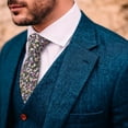 thumbnail image 5 of Barry.Wang Men's Cotton Ties Flower 3.15" Necktie Printed Skinny Tie Sets Clip Extra Long Flower Wedding Party Black, 5 of 7