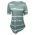 thumbnail image 4 of Puntoco Blusas sueltas de manga corta con cuello redondo y estampado informal para mujer Puntoco Puntoco-1136, 4 of 5