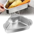 thumbnail image 1 of Noothes Drain Rack，Dish Rack Stainless Sink Strainer Basket Triangle Sink | Multifunction Sink Strainer | Kitchen Food Catcher | Triangle Sink Drainer Basket For Sink Food Strainer Or Storage Rack, 1 of 8