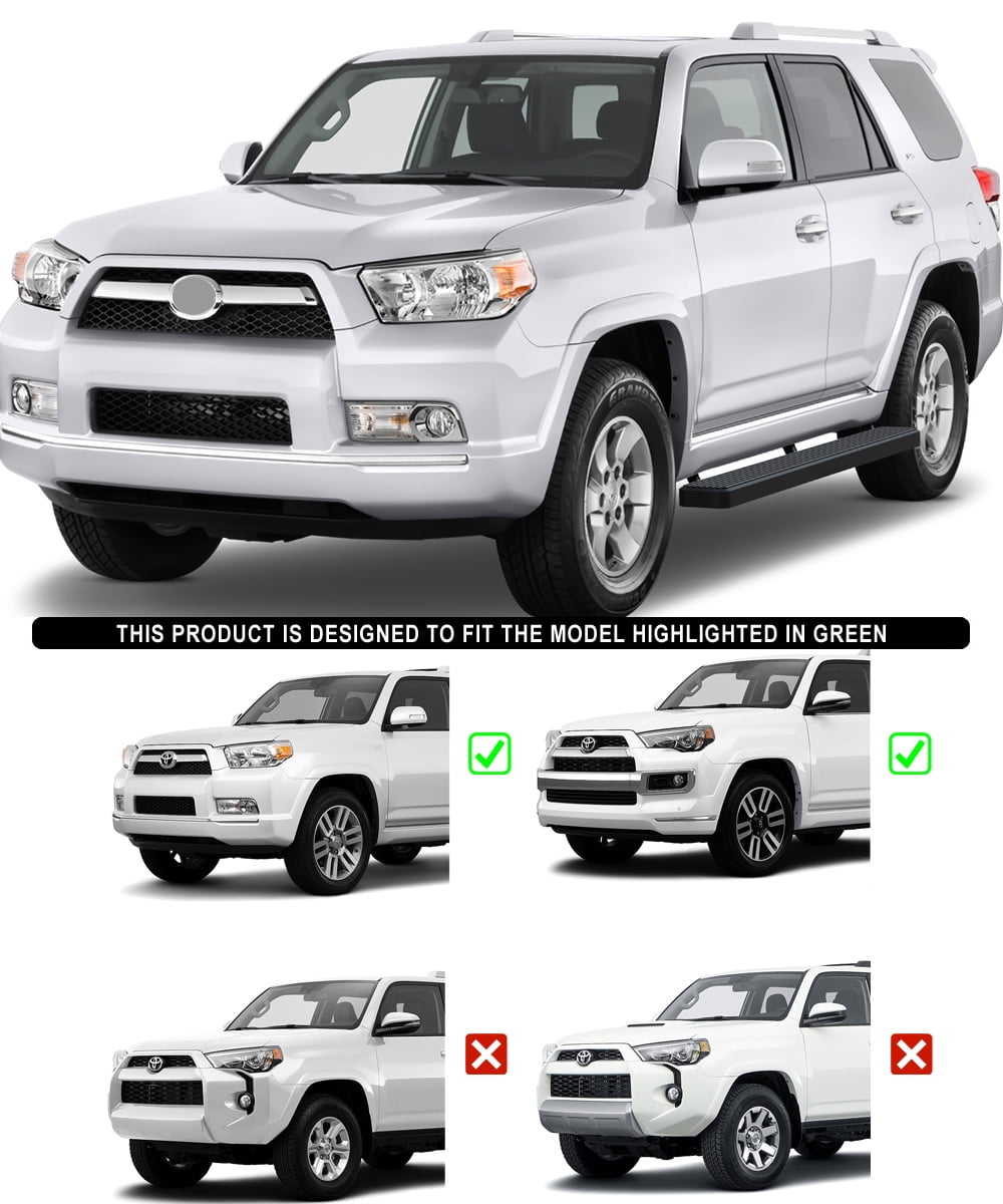 APS Running Boards 6 inches Matte Black Compatible with Toyota 4Runner 2010-2013 SR5 & 10-24 Limited & 19-24 Nightshade Edition Stainless Steel (Nerf Bars Side Steps Side Bars)