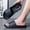 Dark Blue, variant on Men Navy Blue Single Wide Strap Slide Sandals Metal Dragon Emblem Massage Insole Two-Tone Thick EVA Non-Slip Casual Slippers