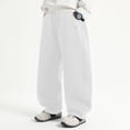 thumbnail image 5 of Byoo Tween Boy's Elastic Jogger Pants Solid Loose Fit Trousers Camp Outing Bottoms,White, 5 of 6