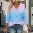 thumbnail image 2 of Gkeoshab Women's Heart Print 7/10 Sleeve T-Shirt for Home & Work Casual Blouse Affordable Comfort T-Shirt Pink2 L, 2 of 6