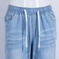 thumbnail image 2 of AMERTEER Women‘ s Mid Rise Skinny Jeans Drawstring Elastic Waist Denim Pants, 2 of 4