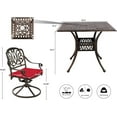 thumbnail image 4 of Haverchair 3 Piece Patio Bistro Set Outdoor Cast Aluminum Dining Set Patio Bistro Furniture Set 2 Swivel Chairs and 1 Umbrella Table for Lawn Garden Patio, 4 of 7