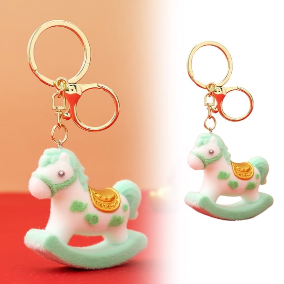 2026 Year of The Horse Ornaments,Cute Plush New Year Decor Key Ring For Bags/Keys Festive For Men & Women, Chinese New Year Mascot Cute Statue Zodiac Blessing Souvenir Mascot (J)