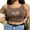 Gray, variant on KOMOO Women Tank Crop Top Mushroom Heart Print Camisole Tank Top Sleeveless Strap Slim Vest Tee