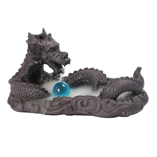 Quemador de incienso de reflujo de dragón, escultura de dragón, mesa con temática Animal, casera, soporte de incienso de cascada para