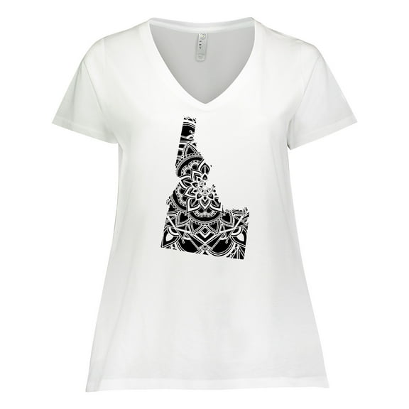 Inktastic Idaho Silhouette Mandala Women's Plus Size V-Neck T-Shirt
