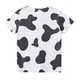 thumbnail image 7 of Coerni Kids Cow Print Shirt Boys & Girls Breathable Crewneck Short Sleeve Tees Colorful Cow Print Tops Casual Versatile Summer Outfit, 7 of 7