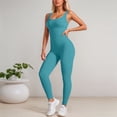 thumbnail image 2 of DHFJKG Women Seamless Stretch Jumpsuit Yoga Workout Ribbed Sleeveless Athletic Gym Wear Fitness Square Neck Soft Soft Onesie, 2 of 5
