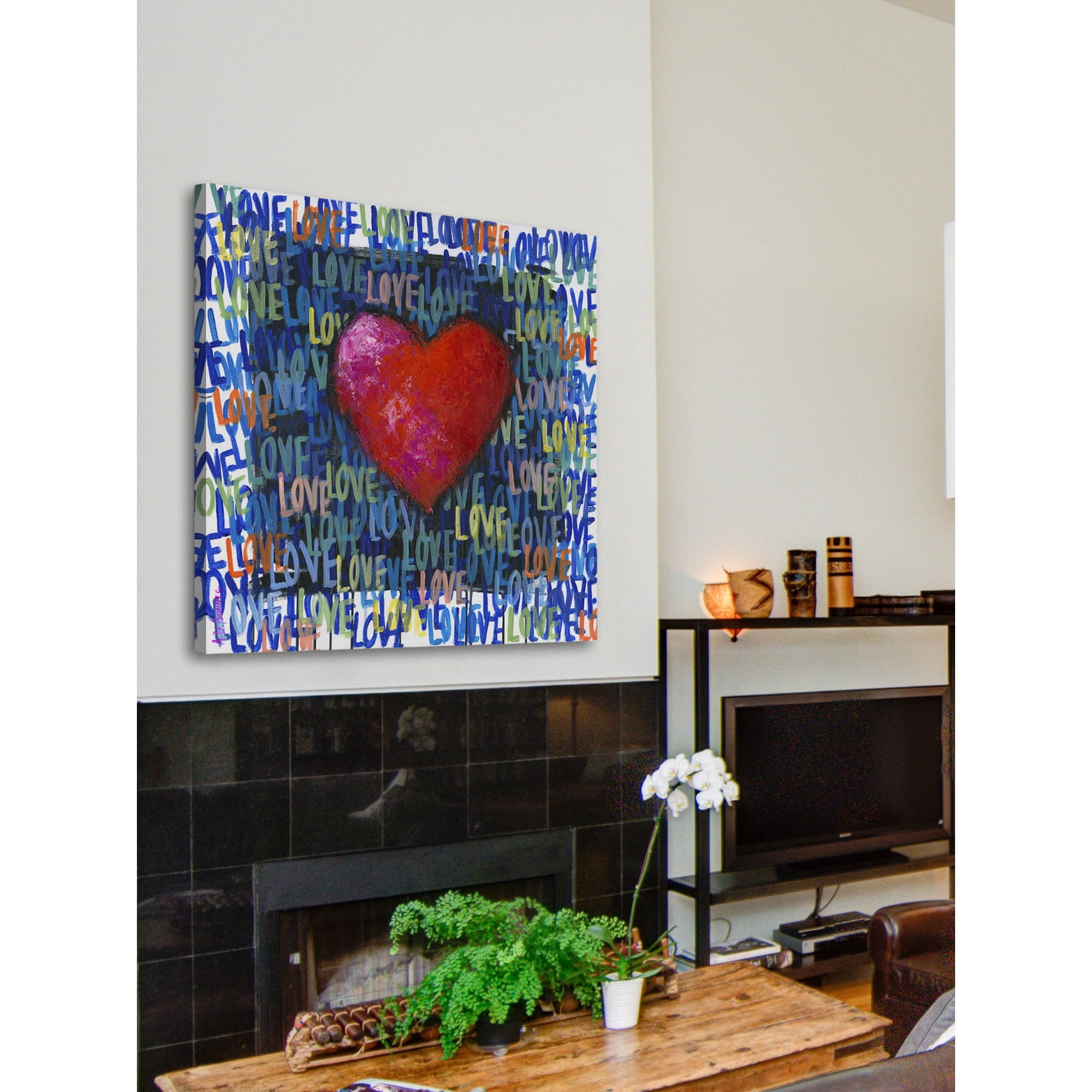 "Blue Love" Painting Print on Wrapped Canvas