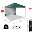 thumbnail image 4 of CROWN SHADES Canopy Tent, 10 x 10 Foot Portable Pop Up Outdoor Shelter with Pocket Sidewall, Push Center Lock, UV Protection, and Carry Bag, Forest Green, 4 of 8