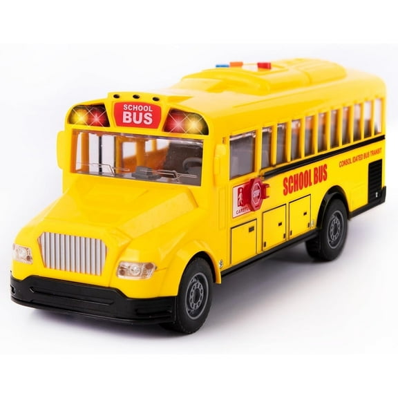 ArtCreativity Kids School Bus Toy with Lights & Sound for Boys Ages 4