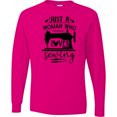 thumbnail image 3 of Inktastic Just a Woman Who Loves Sewing Long Sleeve T-Shirt, 3 of 5