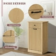 thumbnail image 4 of 35.8" H Tilt Out Laundry Hamper Cabinet, Modern Fluted Trash Can Cabinets with Drawer, Wooden Hidden Garbage Cabinet for Kitchen and Bathroom (Natural Oak, Single), 4 of 14