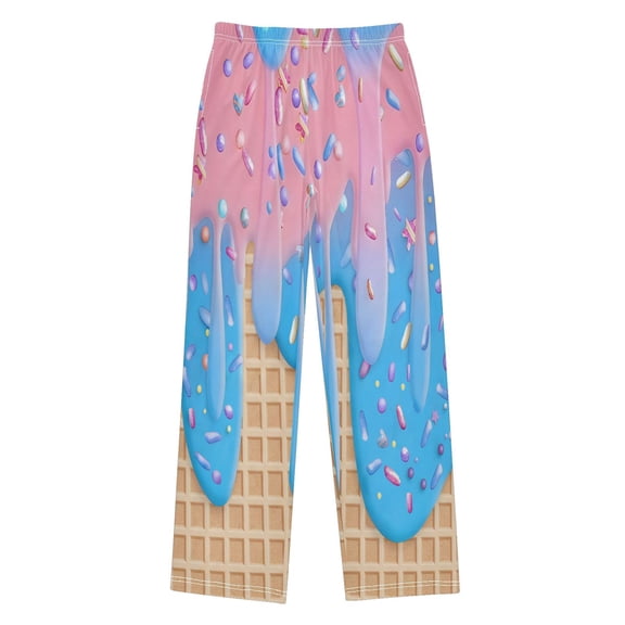 Ice Cream Blue Kids Pajama Pants Boys Pjs Bottoms Sleepwear Lounge Large