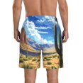 thumbnail image 3 of Yiaed Western Desert Cactus Print Men's Swim Trunks with Lining Quick Dry Sports Shorts Beach Shorts Boardshorts-3X-Large, 3 of 5