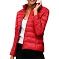 thumbnail image 6 of Purcolt Womens Cropped Puffer Jacket - Quilted Packable Lightweight Winter Coat - Stand Collar Long Sleeve Full Zip Windproof Insulated Snow Coats, 6 of 8