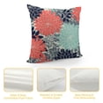 thumbnail image 4 of GOSMITH  Square Throw Pillow Cover, Short Plush Pillow Case Cushion Cover for Home Sofa Couch Living Room Decor - Flower Burst Petals Pattern Navy Coral Mint Gray, 4 of 5