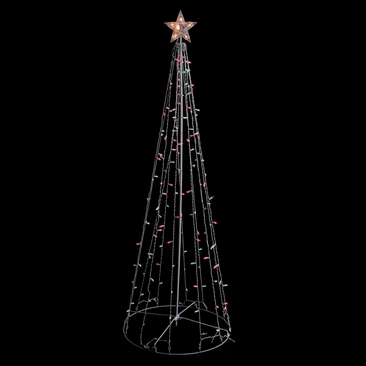 Northlight 6' Red and Green Lighted Twinkling Show Cone Christmas Tree ...