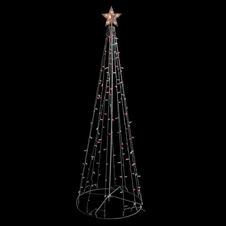 Northlight 6' Red and Green Lighted Twinkling Show Cone Christmas Tree Outdoor