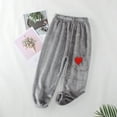 Girls Pants Joggers Slim Fit Kids Boys Girls Heart Pattern Plush Pajama