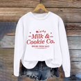 thumbnail image 3 of Gibobby Sudaderas para mujer navidad Mujer Otoño e Invierno Adecuado Navidad Estampado O Cuello Ajuste Tops Casual Manga Larga(Blanco,G), 3 of 4