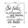 thumbnail image 3 of Vinil Decorativo Adhesivo P/Pared MarkProMX Negro Hogar 60x60cm PrevenShopMX Frase Positiva Se Feliz, 3 of 3
