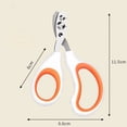 thumbnail image 3 of 4.3In Stainless Steel Pet Nail Clippers With Dual Holes, Sharp & Safe Blades, Ergonomic Non-Slip Handles, Orange, Professional Grooming Tool For Small To Medium Pets, At-Home Pet, 3 of 4