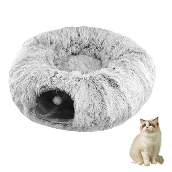 Boreal Craft Cat Tunnel Cat Tunnels For Indoor Cats Cat Tunnel Bed With Toy And Washable Pads Multifunctional Cat Donut Tunnel Tube For Rabbit Puppies Cushion for Window Seat Warm Seat Cushion Coccyx