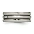 thumbnail image 3 of Titanium Polished with CZ 8mm Grooved Band, 3 of 8