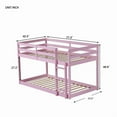 thumbnail image 3 of Solid Wooden , Solid Rubber Wooden Twin over Twin Floor Bunk Bed with Ladder ,Upper and Bottom Bed Platforms crafted with Strengthened Slats ,Pink, 3 of 10