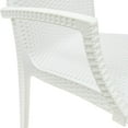 thumbnail image 3 of LeisureMod Dining Arm Chair in Polypropylene with Weave Design Lightweight and Stackable Indoor and Outdoor Use for Modern Home, Patio, Backyard, Living Room Mace Collection Set of 4, 3 of 9