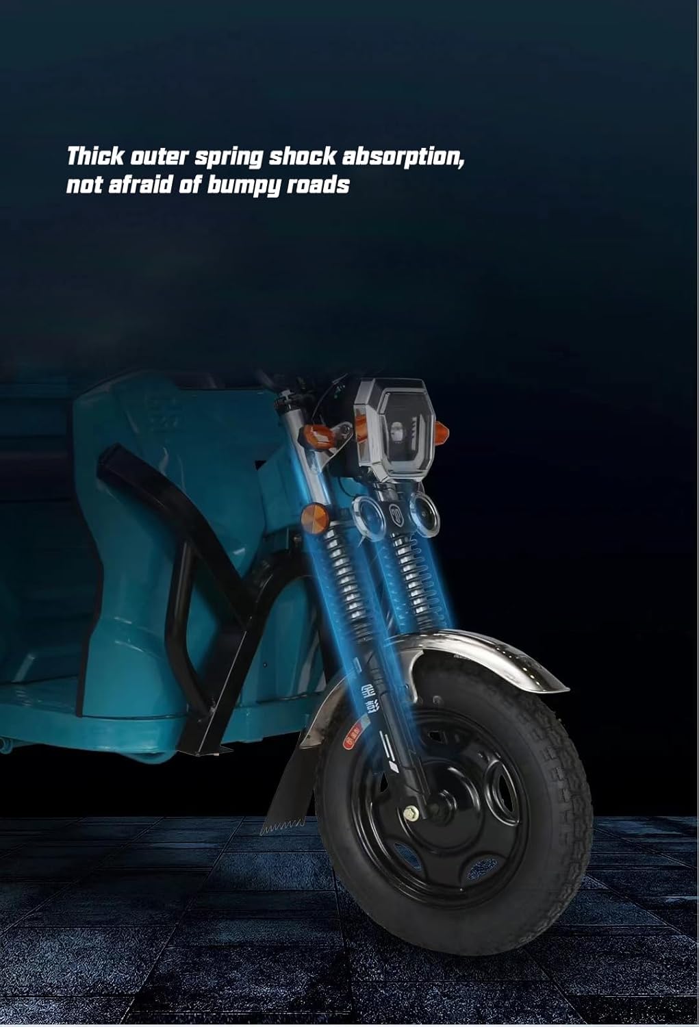 60V 45A Electric Tricyle Cargo Van for Adults, Long Range Commercial Mobility Scooters for Seniors, 1000W Electric Three Wheel Cargo Transporter w/63" Hydraulic Tipping Bucket, 25-37 MI Range