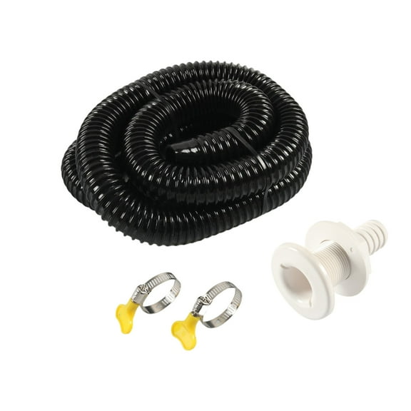 Acaige 1-1/8 Inch Hose Bilge Pump Installation Kit for Boats - Hose, Thru Hull & Clamps