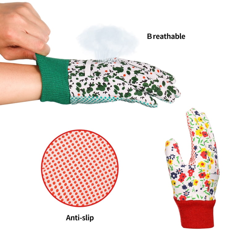 Hengguang Floral Gardening Gloves for Women, 4 Pairs photo 4