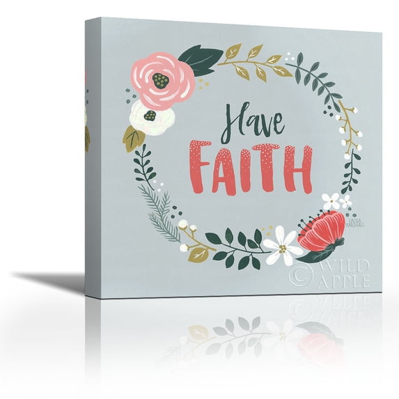 Wildflower Daydreams IV Have Faith - Contemporary Fine Art Giclee on Canvas Gallery Wrap - wall décor - Art painting - 32 x 32 Inch - Ready to Hang