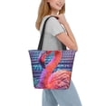 thumbnail image 6 of Bingfone Digital Flamingo Vibrant Art Women Shoulder Tote Bags Casual Bag Ladies Shopping Handbag, 6 of 6