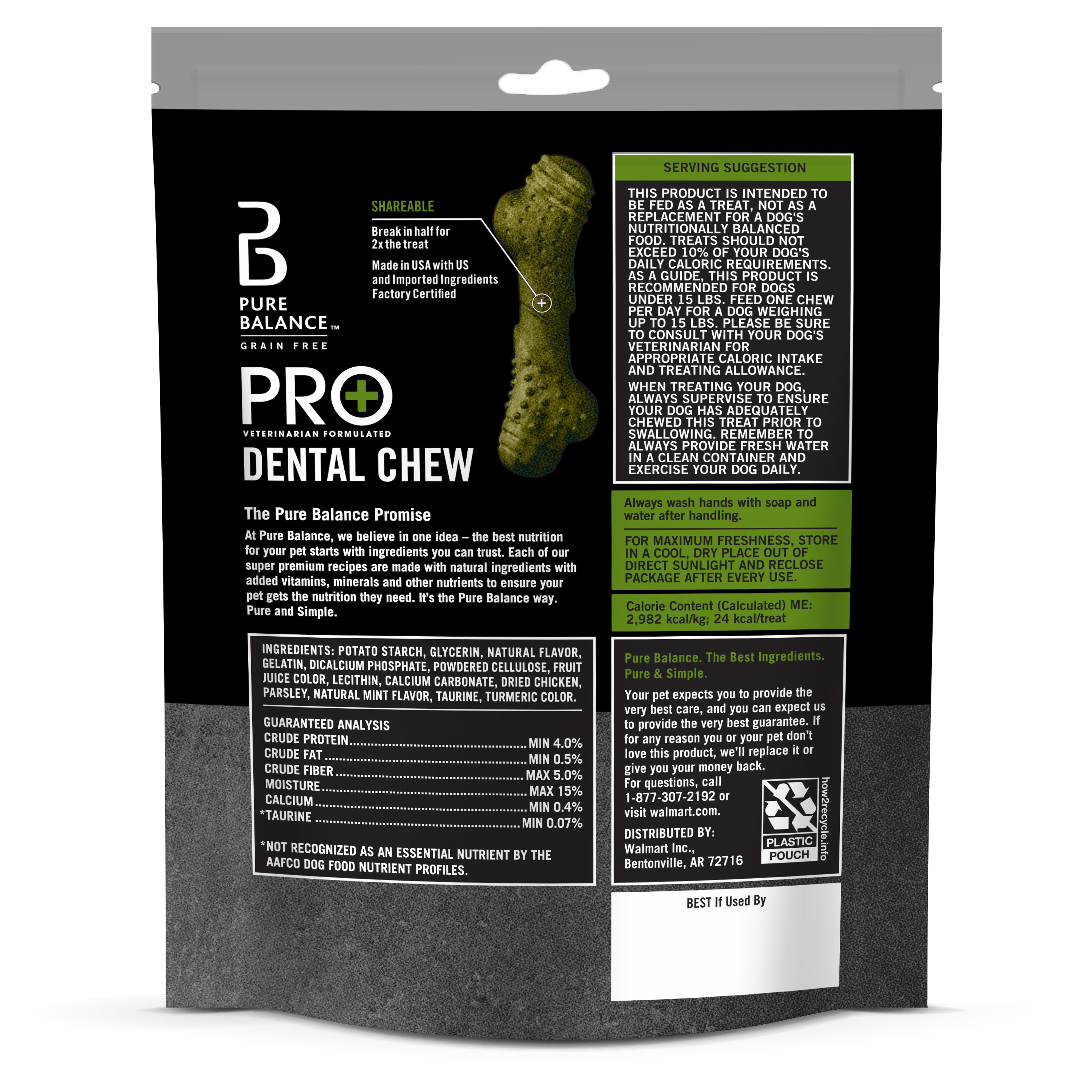 Pure Balance Pro+ Dental Chews for Dogs, Chicken Flavor, 43 Count, Small
